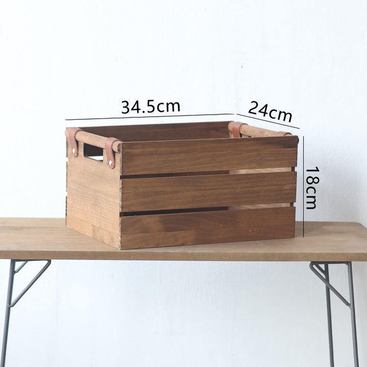 Robust storage basket made of wood Kalsten