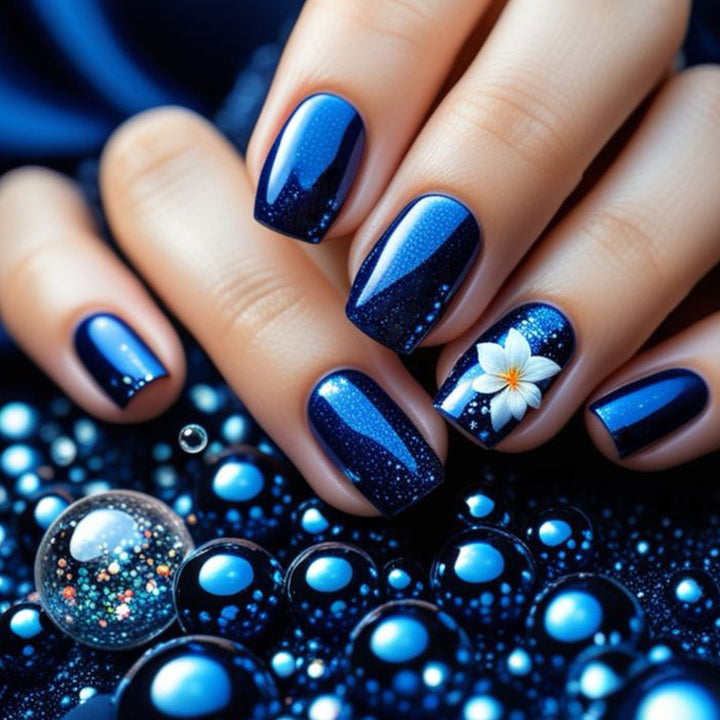 Floral Accented Gel Nail Art Kalsten