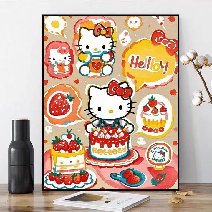 Whimsical Cat-Themed Canvas Art Print Kalsten