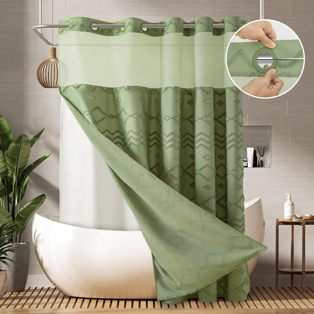 Textured Geometric Shower Curtain Kalsten