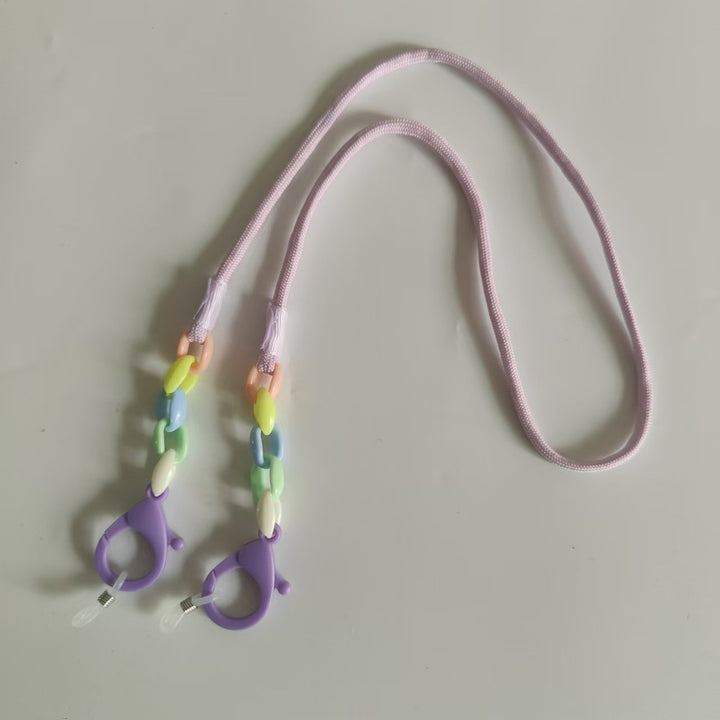 Glasses holder chain with Colorful beads and sturdy clips Kalsten