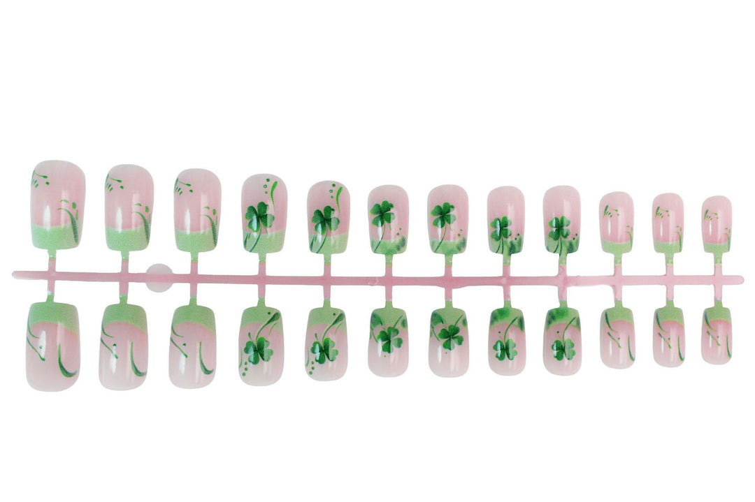 Artificial nail set with glamorous glitter and lucky designs Kalsten