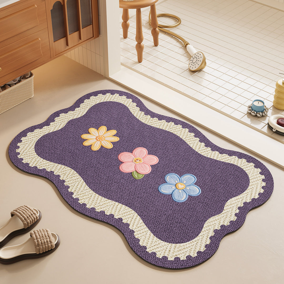 Floral Design Bath Mat
