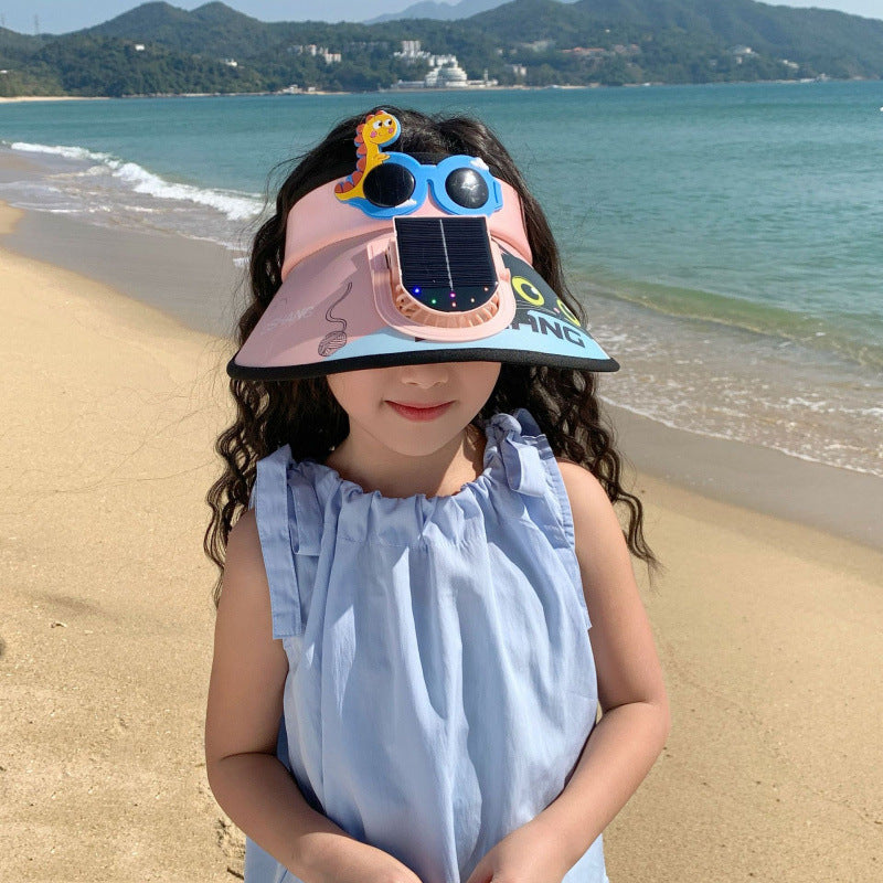 Solar Powered Fan Sunshade for Kids with Adjustable Closure Kalsten