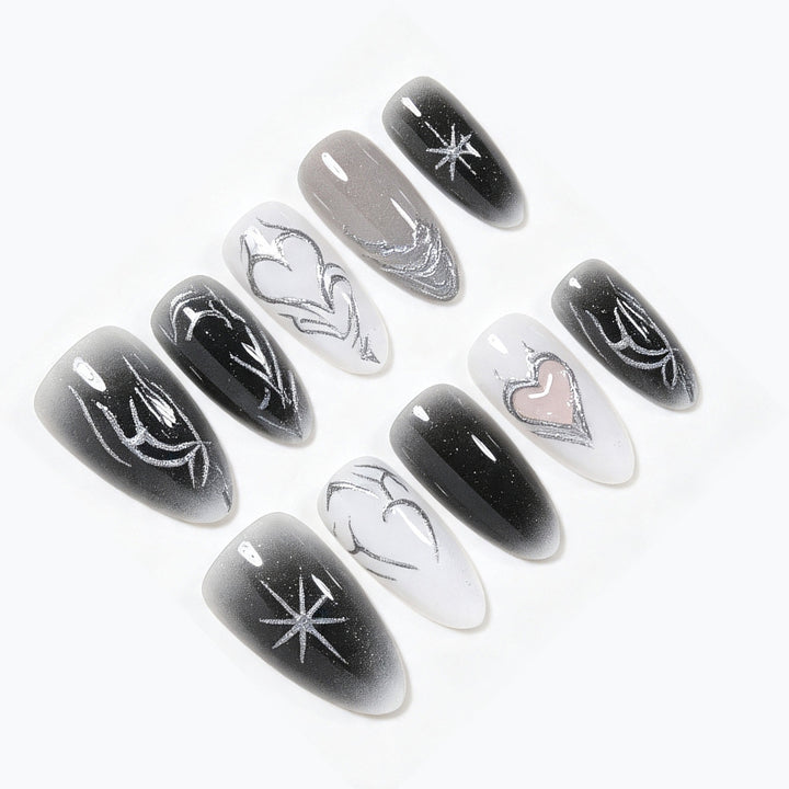 Artistic Long Stiletto Nail Art Tips Kalsten