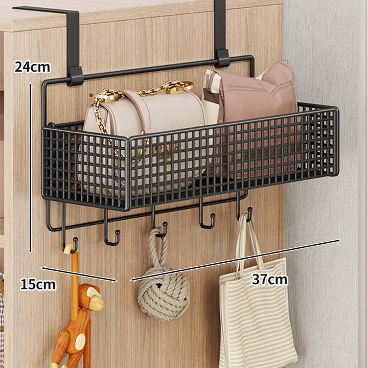 Overdoor Mesh Storage Organizer with Hooks