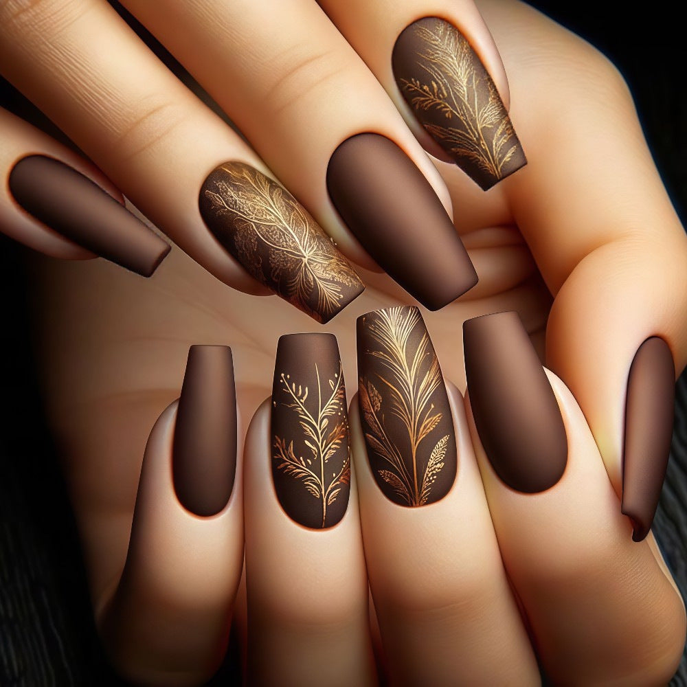 Artificial nails with elegant botanical design Kalsten