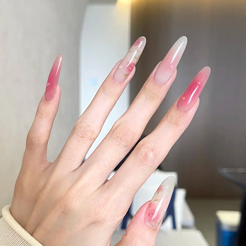 Elegant Floral Press-On Nail Extensions Kalsten