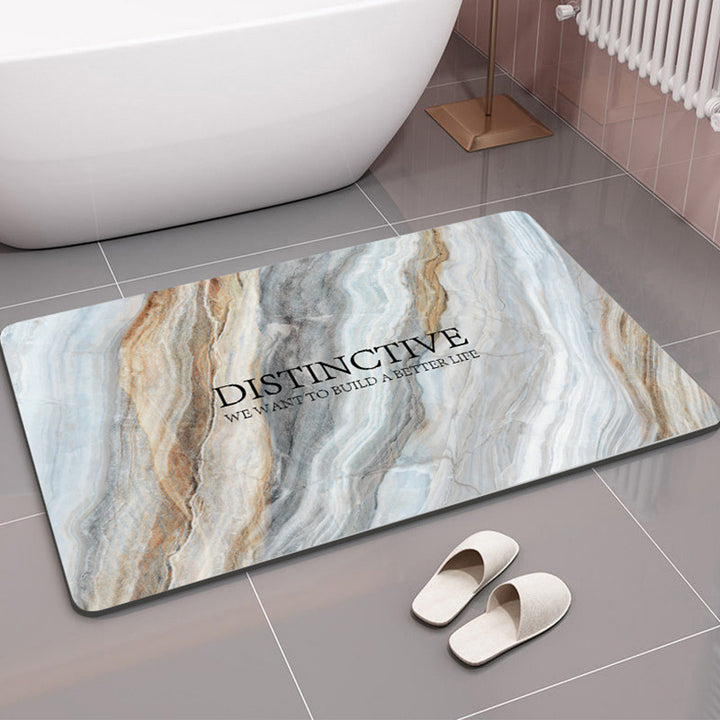 Geometric Patterned Memory Foam Bath Mat for Bathroom