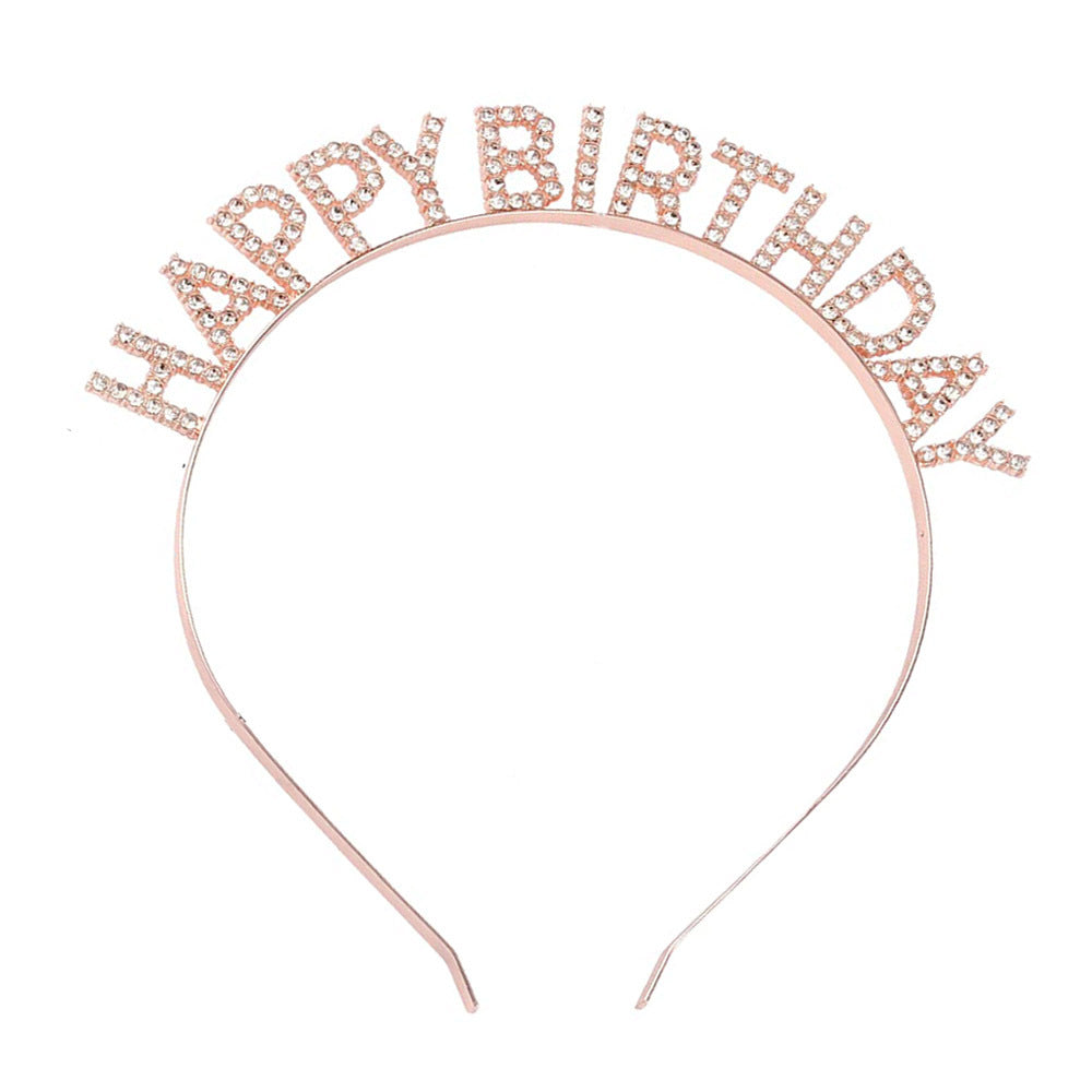 Ladies Glittering Headband with "Happy Birthday" Inscription Kalsten
