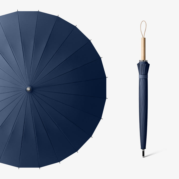 Women's elegant folding umbrella with ergonomic wooden handle and wind-resistant structure Kalsten