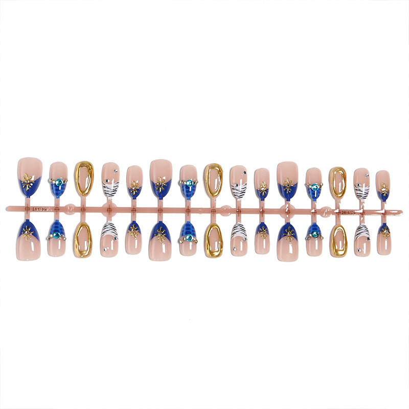 Acrylic nail set with elegant flower and glitter design Kalsten