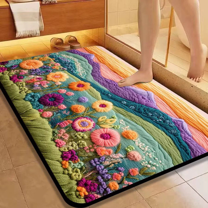 Floral Pattern Bath Mat