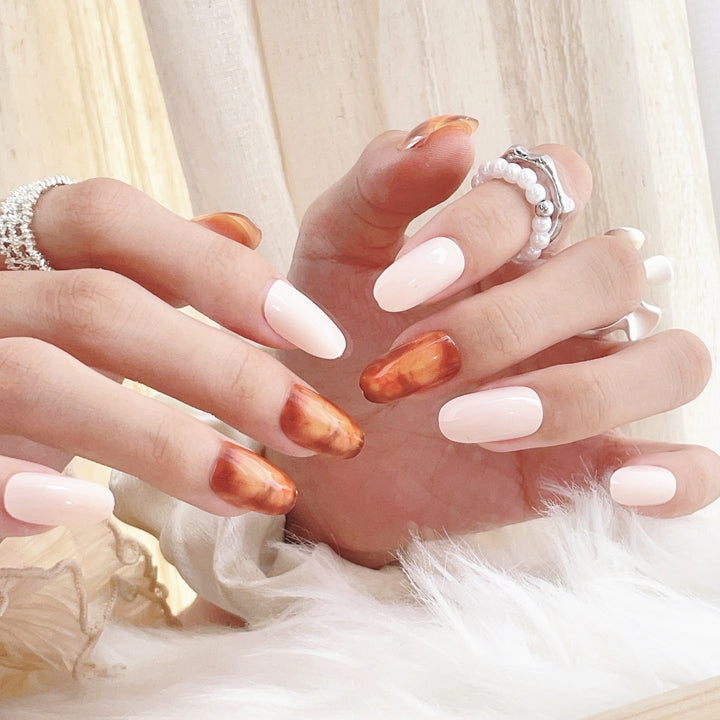 Sophisticated Marble Effect Press-On Nails