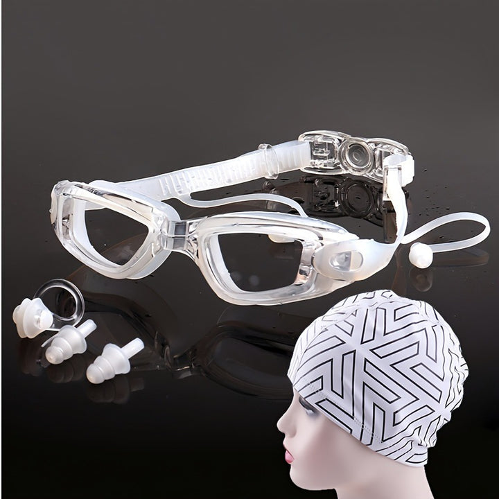 Swimming Sports Set with Ergonomic Swimming Goggles and Stylish Swim Cap Kalsten