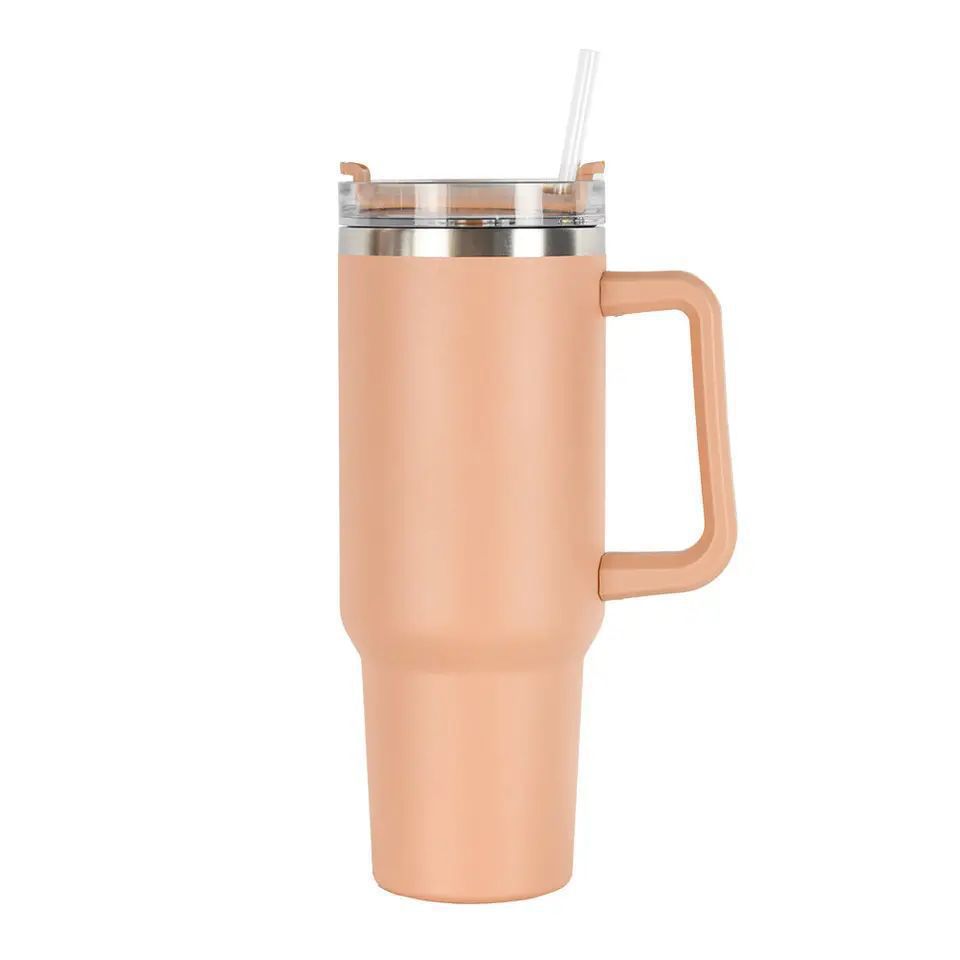 Women's Insulated Drinking Cup with Handle and Straw Kalsten