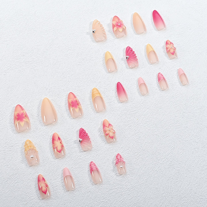 Floral Design Press-On Nail Set
