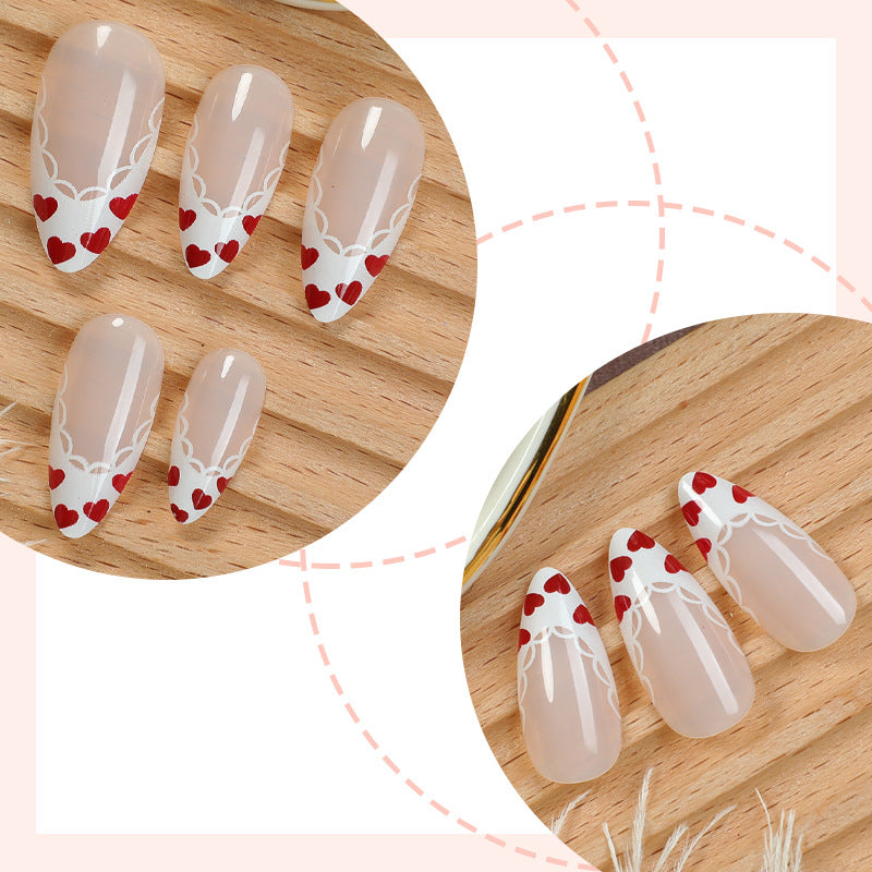 Decorative Press-On Nail Art Set with Floral and Bow Designs kalsten