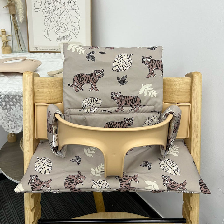Padded Baby High Chair Cushion Set with Removable Teddy Applique