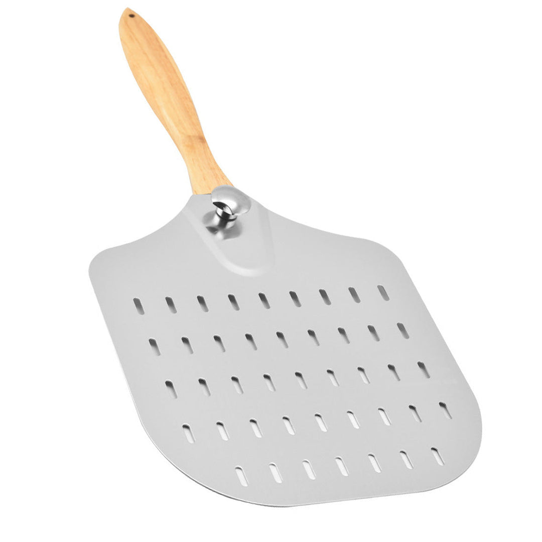 large stainless steel pizza peel with wooden handle Kalsten