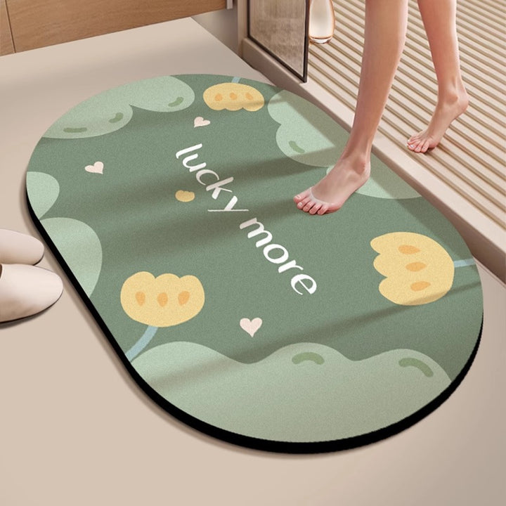 Decorative Floral Embossed Bath Mat