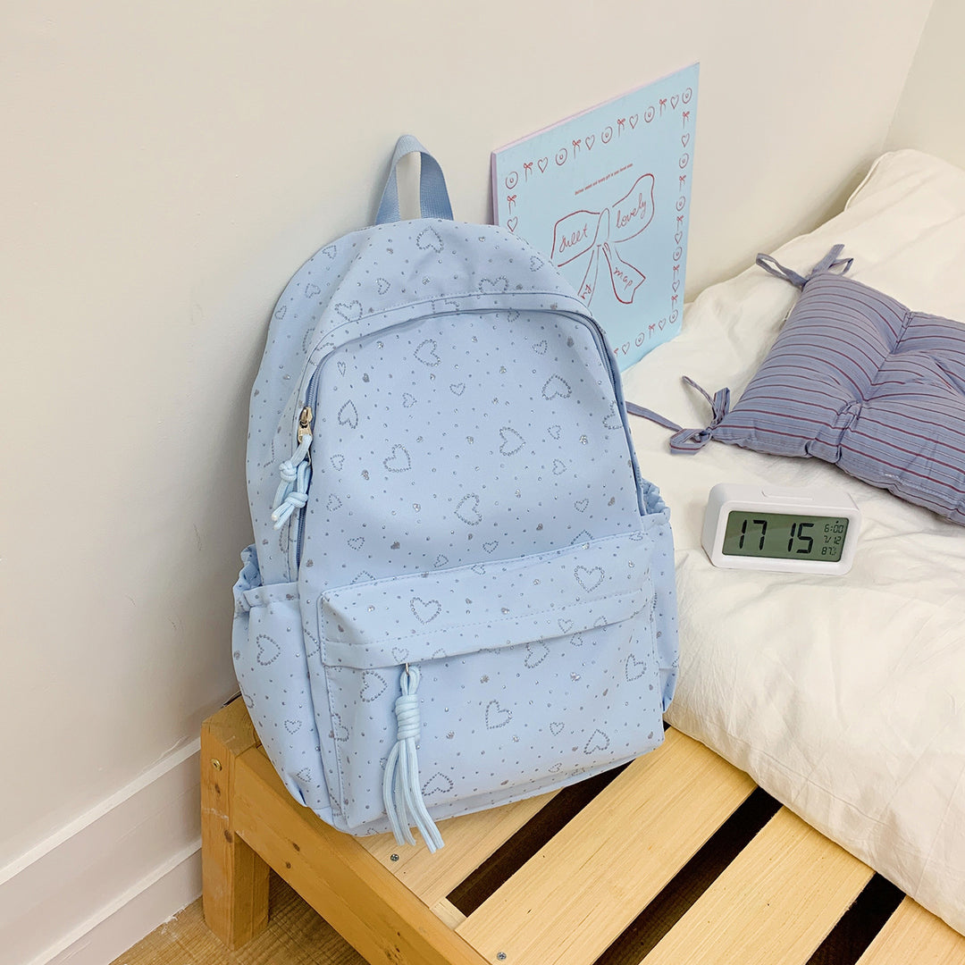 Heart-Patterned School Backpack Kalsten