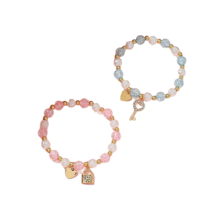 Playful bracelet set with heart and key design Kalsten