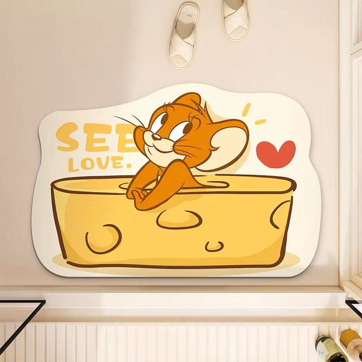 Cartoon Bear-Themed Plush Bath Mat