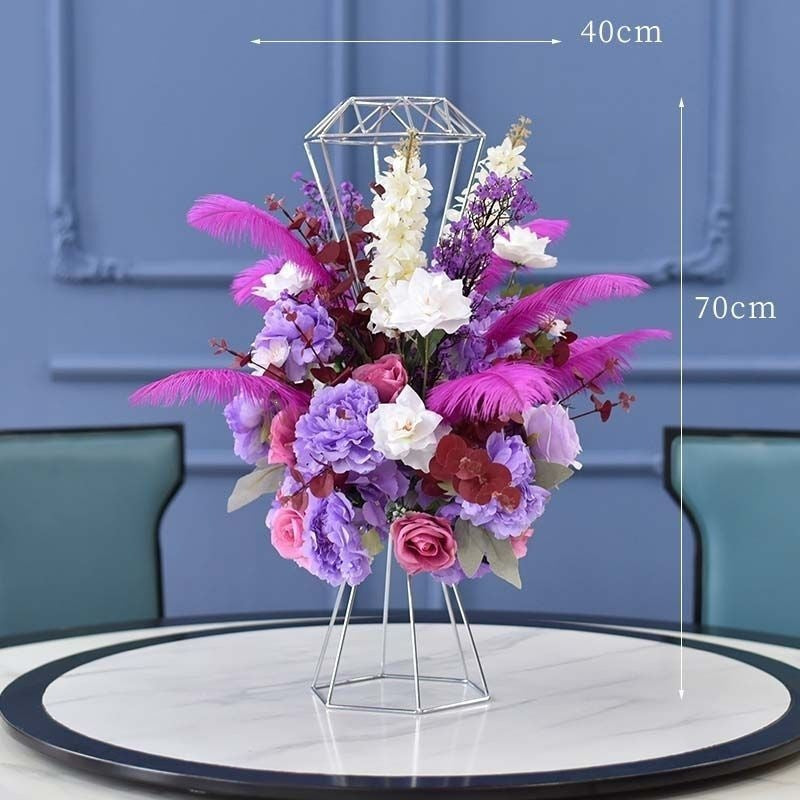 Luxurious Floral Centerpiece with Modern Metal Base