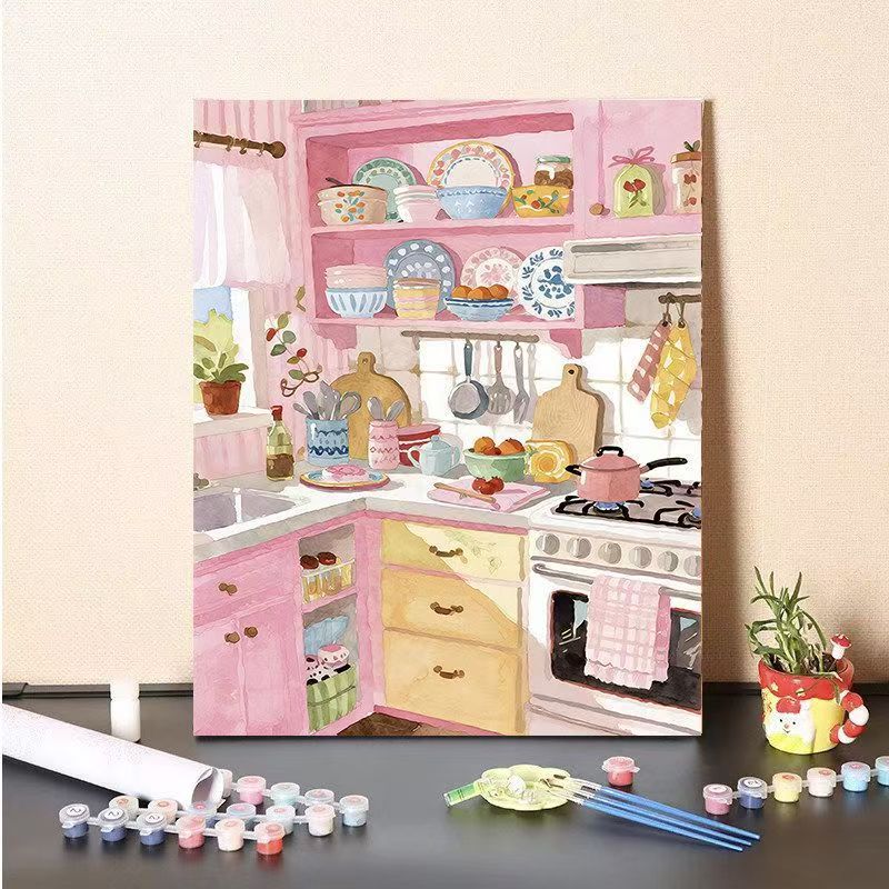 DIY Kitchen Scene Paint by Numbers Canvas Art Kalsten