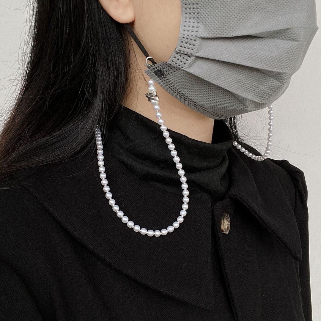 Elegant Pearl-Detail Eyewear Chain Kalsten