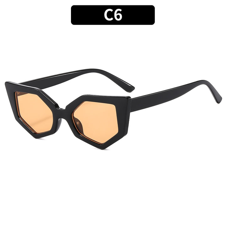 Geometric Hexagonal Frame Sunglasses