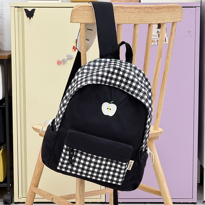 Playful Gingham Patterned Backpack Kalsten