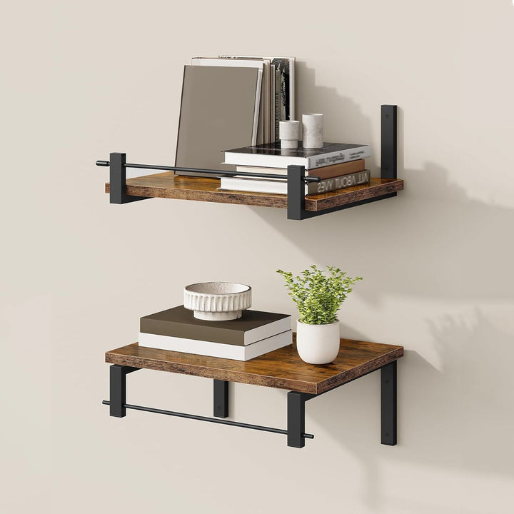 Wall shelf with industrial wood-metal design Kalsten
