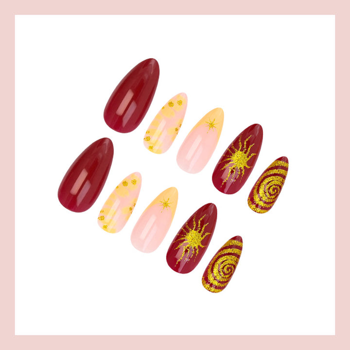 Artificial nail set with glamorous designs and creative accents Kalsten