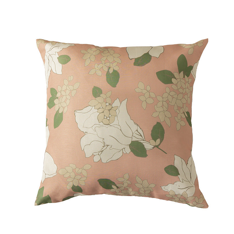 Cotton decorative pillow with raised dog tuft embroidery and contrasting piping
