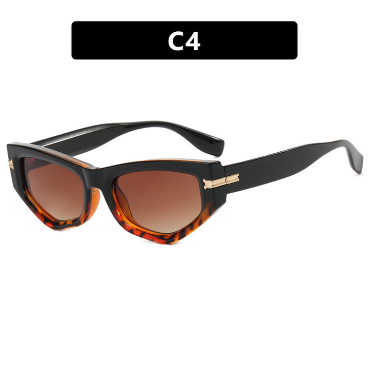 Ladies geometric sunglasses with curved frame and protective UV filter Kalsten