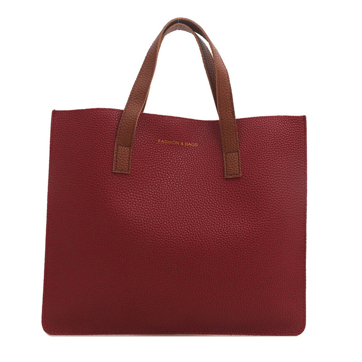 Elegant Textured Leather Tote Bag