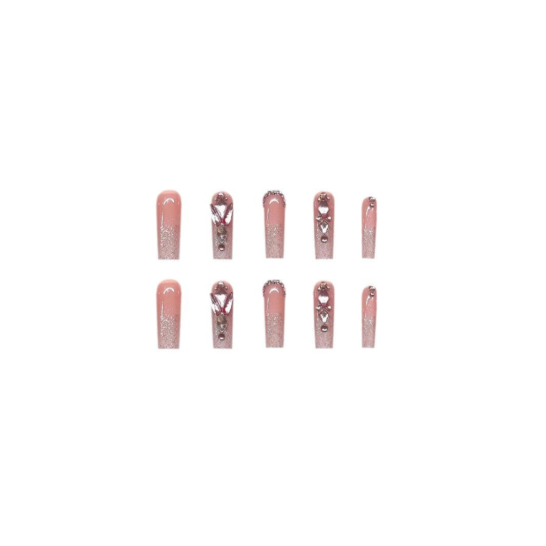 Glamorous Crystal-Embellished Press-On Nail Extensions Kalsten