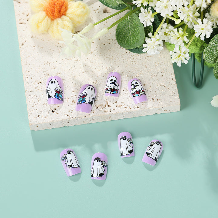 Artificial nails with playful ghost design Kalsten
