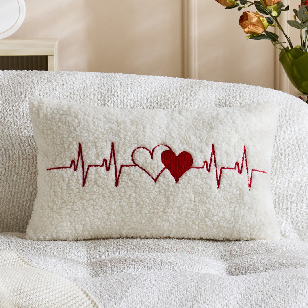 Sherpa Heart Bouclé Texture Decorative Throw Pillow Cover
