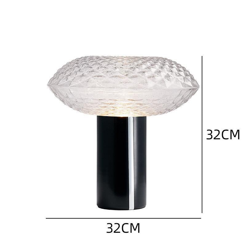 Decorative Glass Table Lamp with Geometric Design