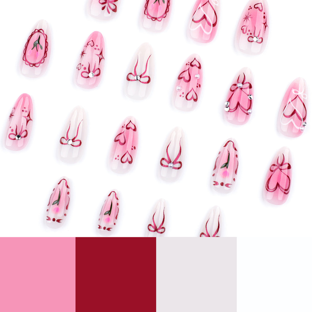 Artful Nail Art with Romantic Heart Design Kalsten