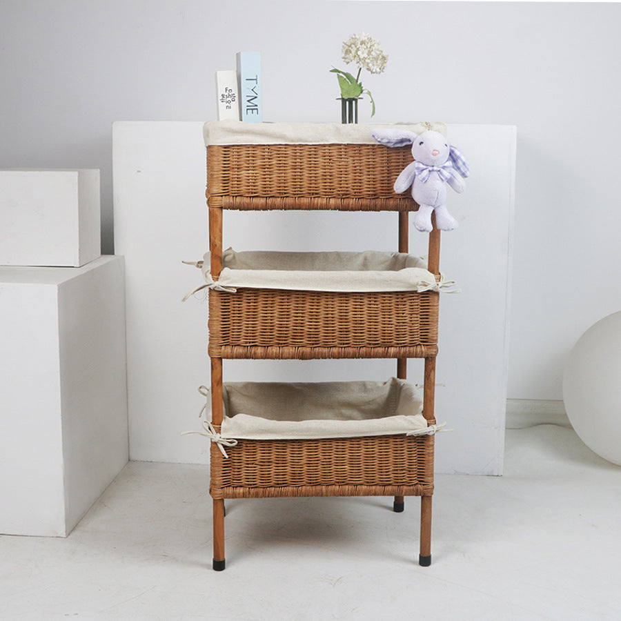 Versatile shelf cart with woven baskets Kalsten