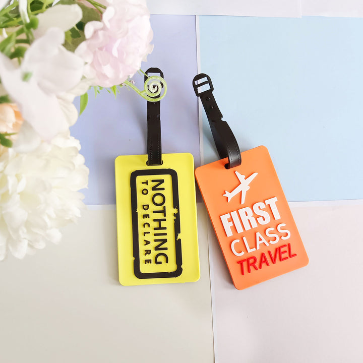Unisex luggage tag made of durable silicone with airplane motif Kalsten