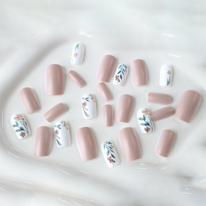 Floral Design Decorative Press-On Nail Enhancements Kalsten