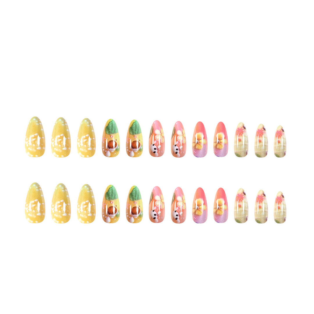 Exquisite nail art with colorful floral designs Kalsten