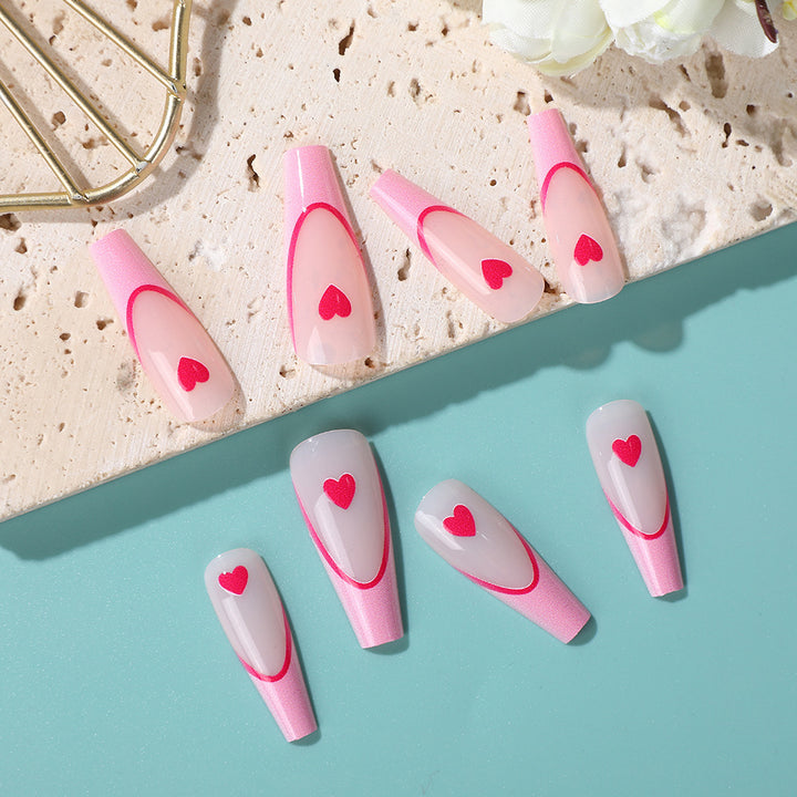 Artificial nails with romantic heart design Kalsten