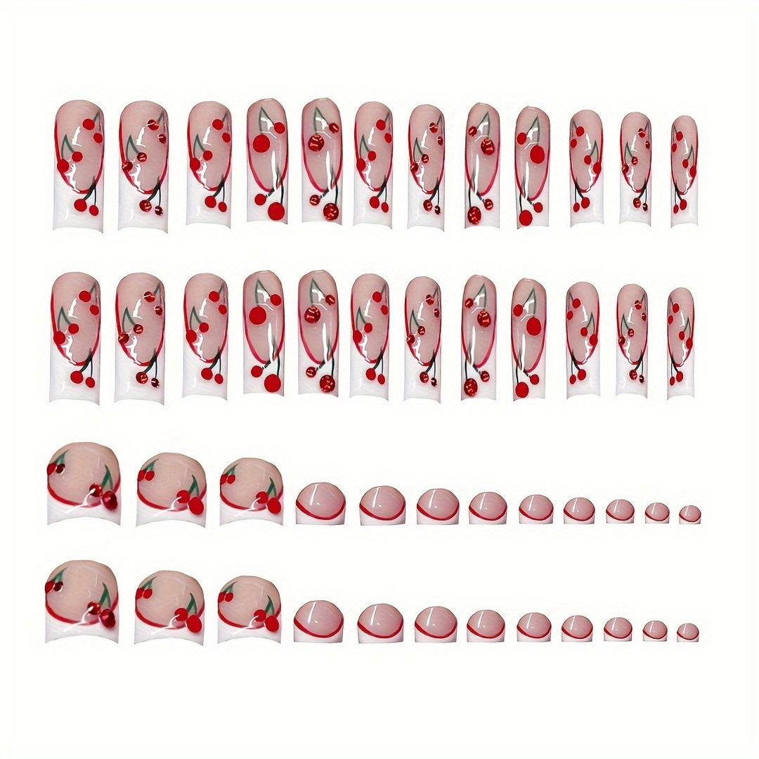 Cherry Blossom-Themed Acrylic Nail Set Kalsten