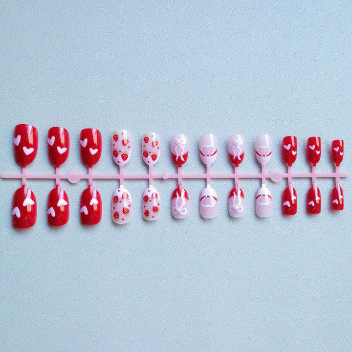 Charming Strawberry-Themed Nail Art Set